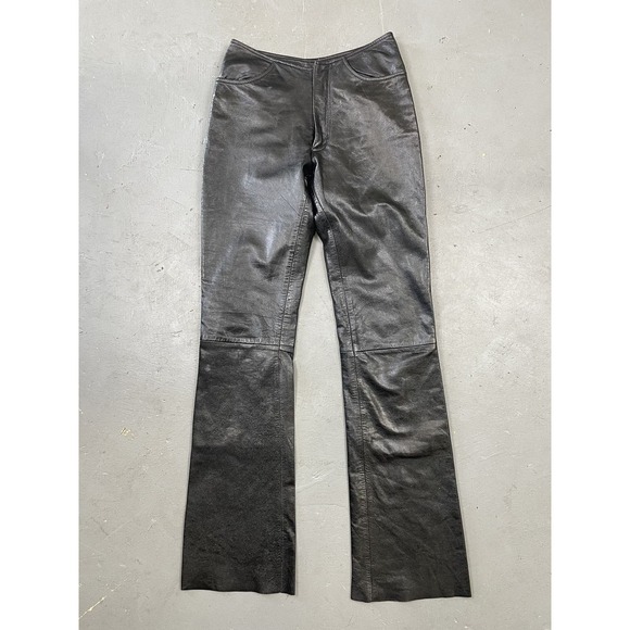 Vintage Black Maxima Wilson’s Leather Boot Cut Pants SZ‎ 4 - Picture 1 of 12